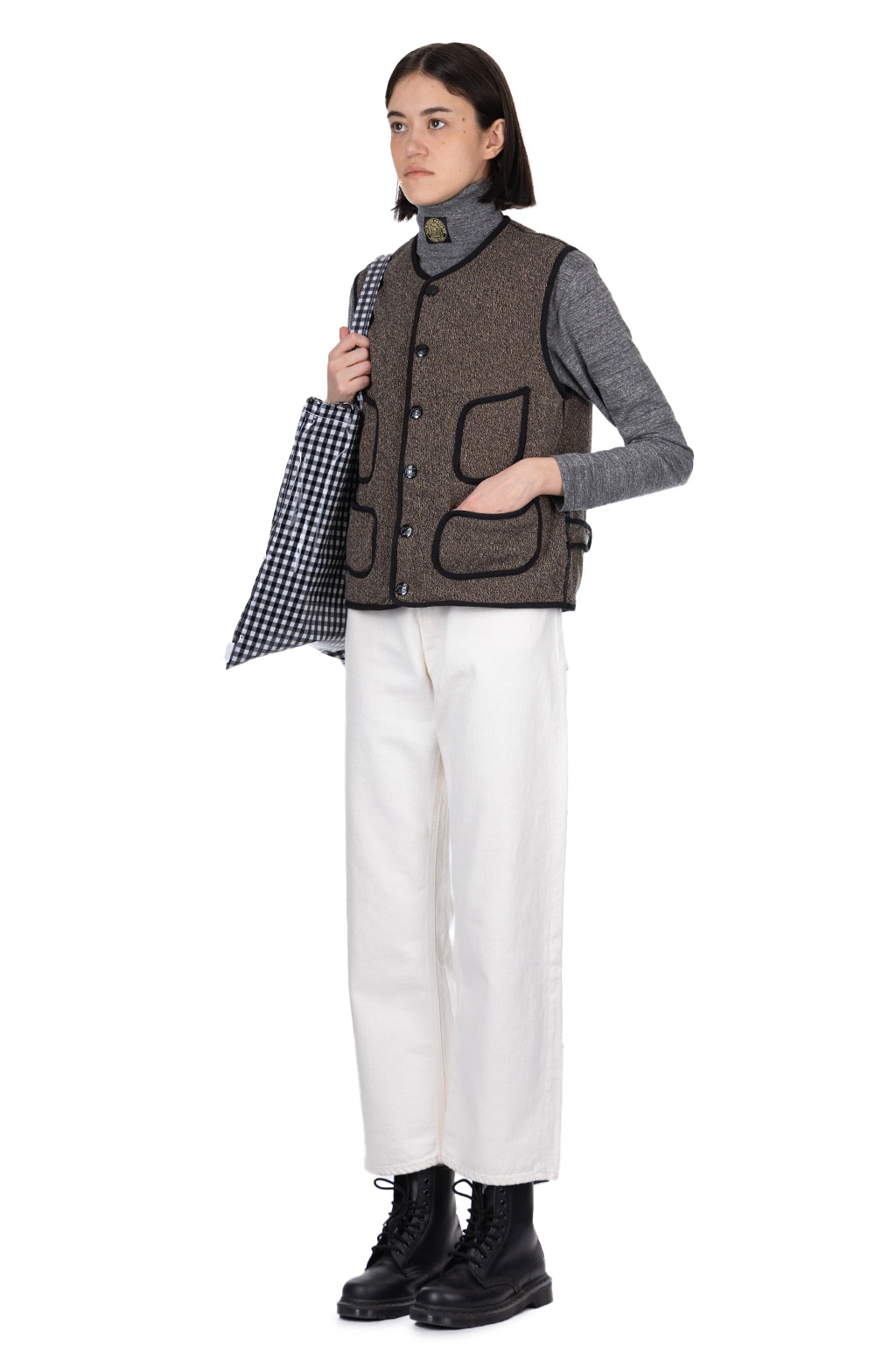 Kapital - BEACH SWT Knit Vest - Charcoal