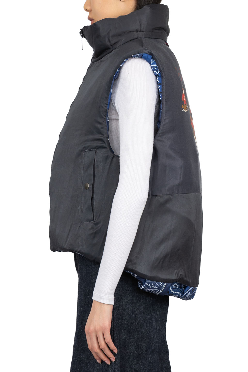 Kapital - Bandanna Nylon KEEL Weaving Vest - Dark Navy