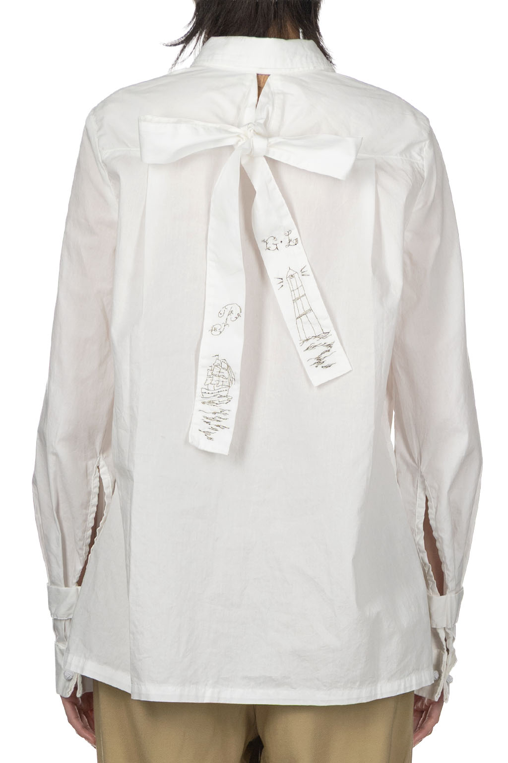 Kapital - Broad Sparrow Shirt - Lighthouse Embroidery - White