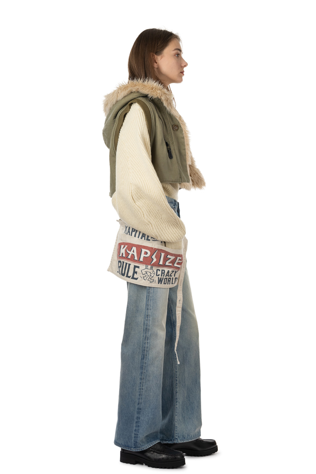 Kapital - Canvas Short AD Apron (KAPSIZE RULE) - Red