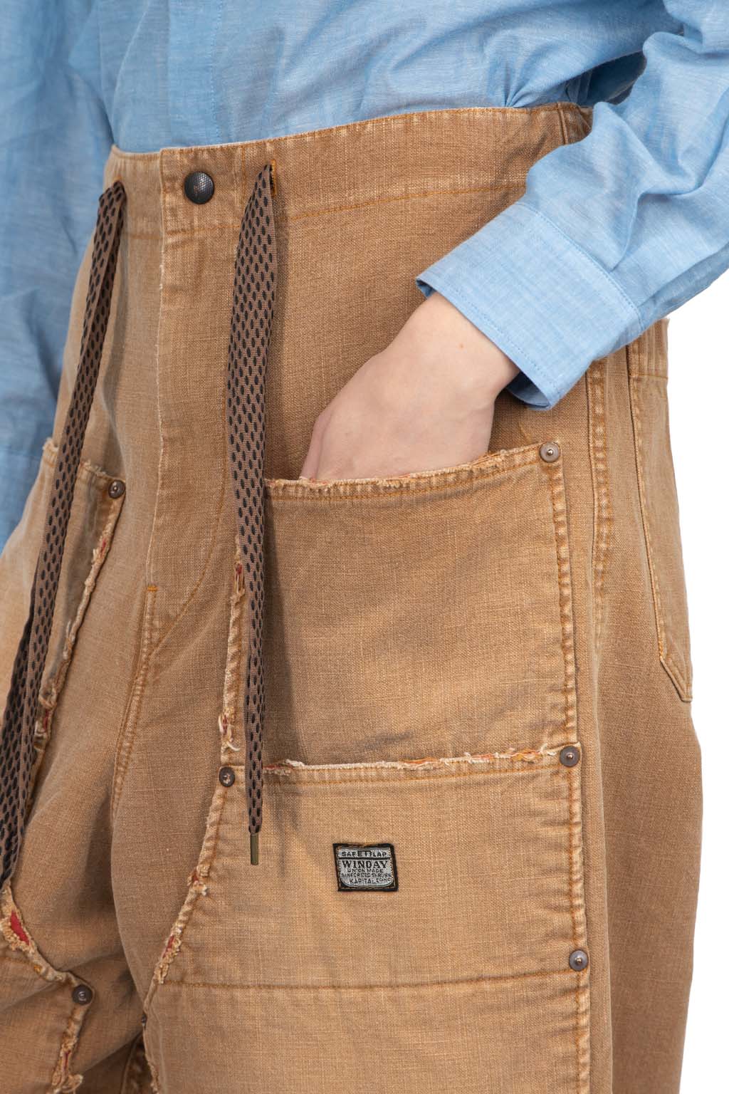 Kapital - Canvas W-Knee EASY Baggy Pants (HOBO Damaged) 