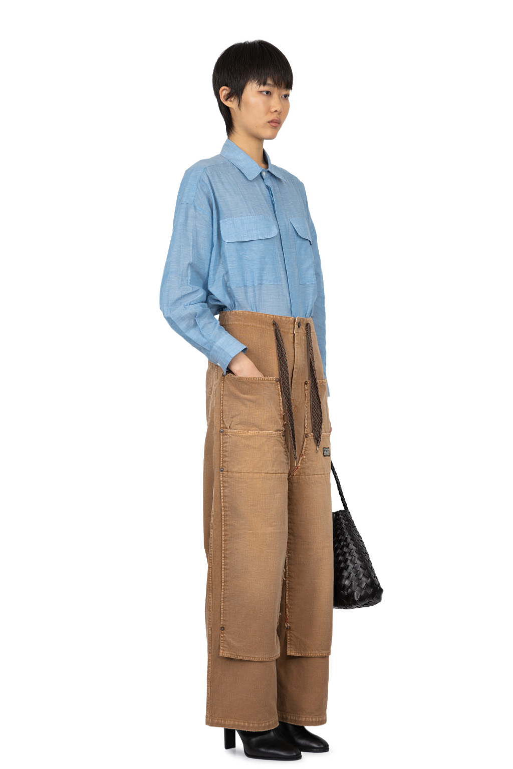 Kapital - Canvas W-Knee EASY Baggy Pants (HOBO Damaged) 