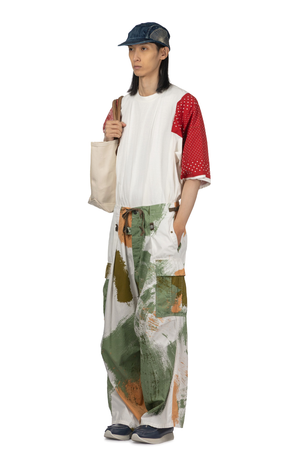 Kapital - Combed Burberry BRUSH-CAMO JUMBO Cargo Pants - White