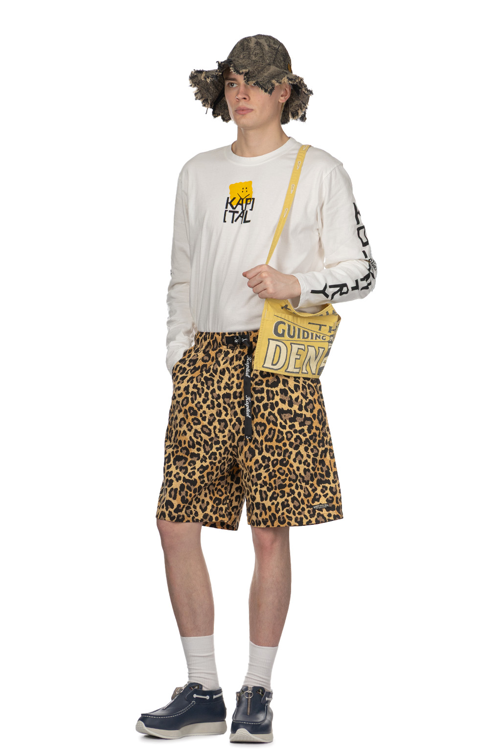Kapital - Combed Burberry Leopard Easy Short Pants - Brown