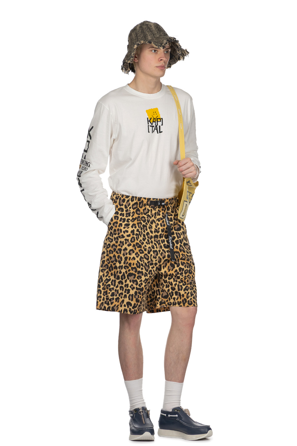 Kapital - Combed Burberry Leopard Easy Short Pants - Brown