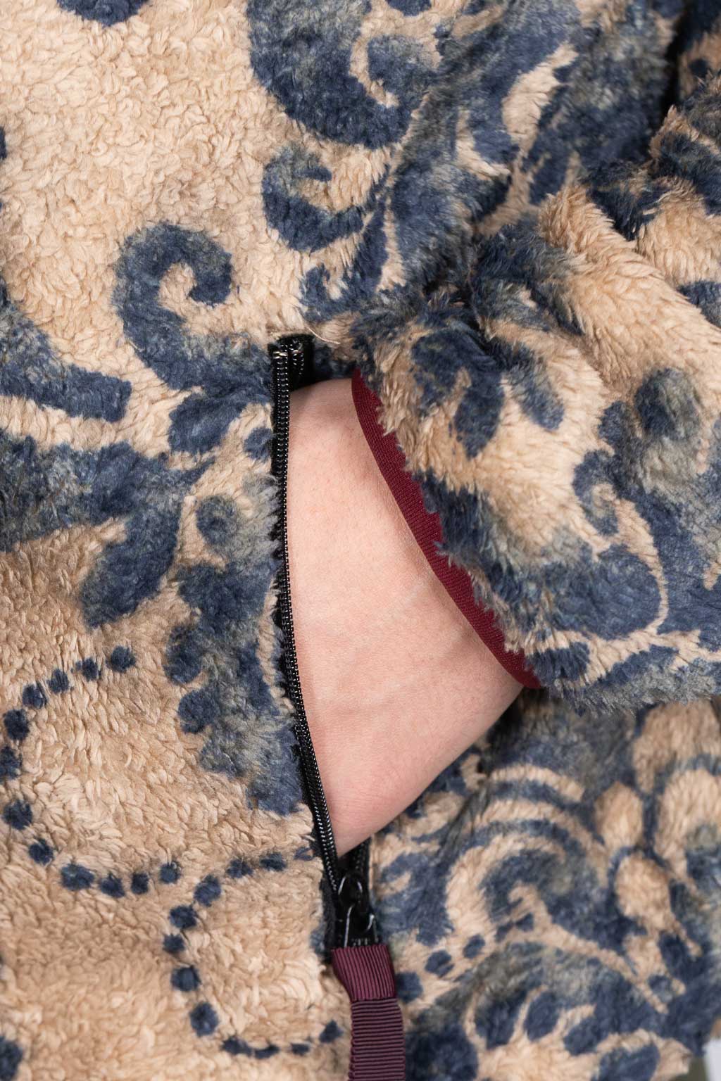 Kapital DAMASK Fleece ZIP Blouson - Beige