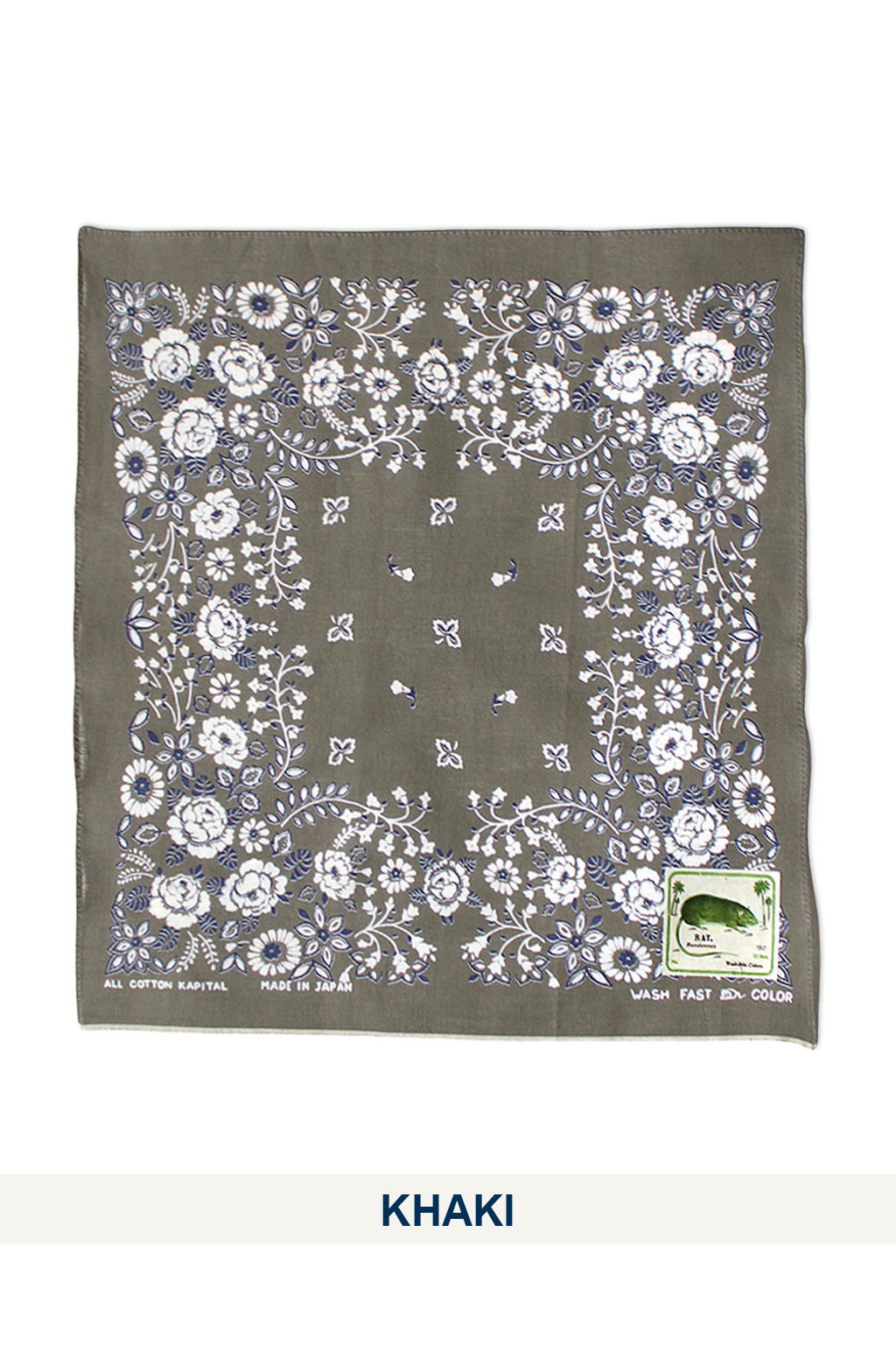 Kapital - Fastcolor Selvedge Bandanna (CHURCHILL GARDEN) 15x15