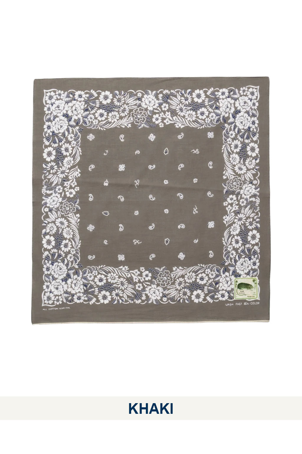 Kapital - Fastcolor Selvedge Bandanna (CHURCHILL GARDEN) - 5 Color Choices