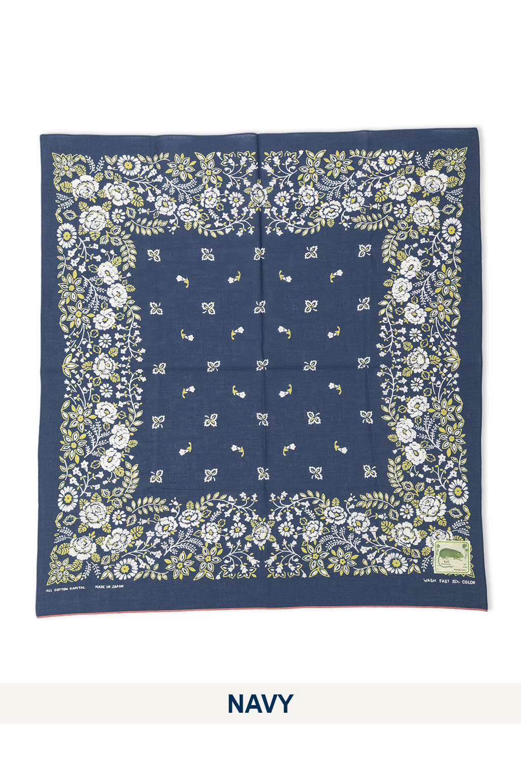 Kapital - Fastcolor Selvedge Bandanna (CHURCHILL GARDEN) 30x30 Large