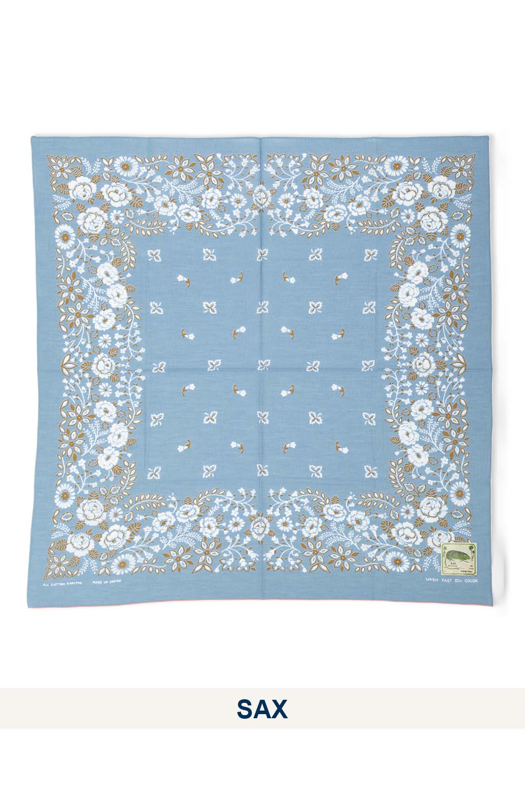 Kapital - Fastcolor Selvedge Bandanna (CHURCHILL GARDEN) 30x30 Large