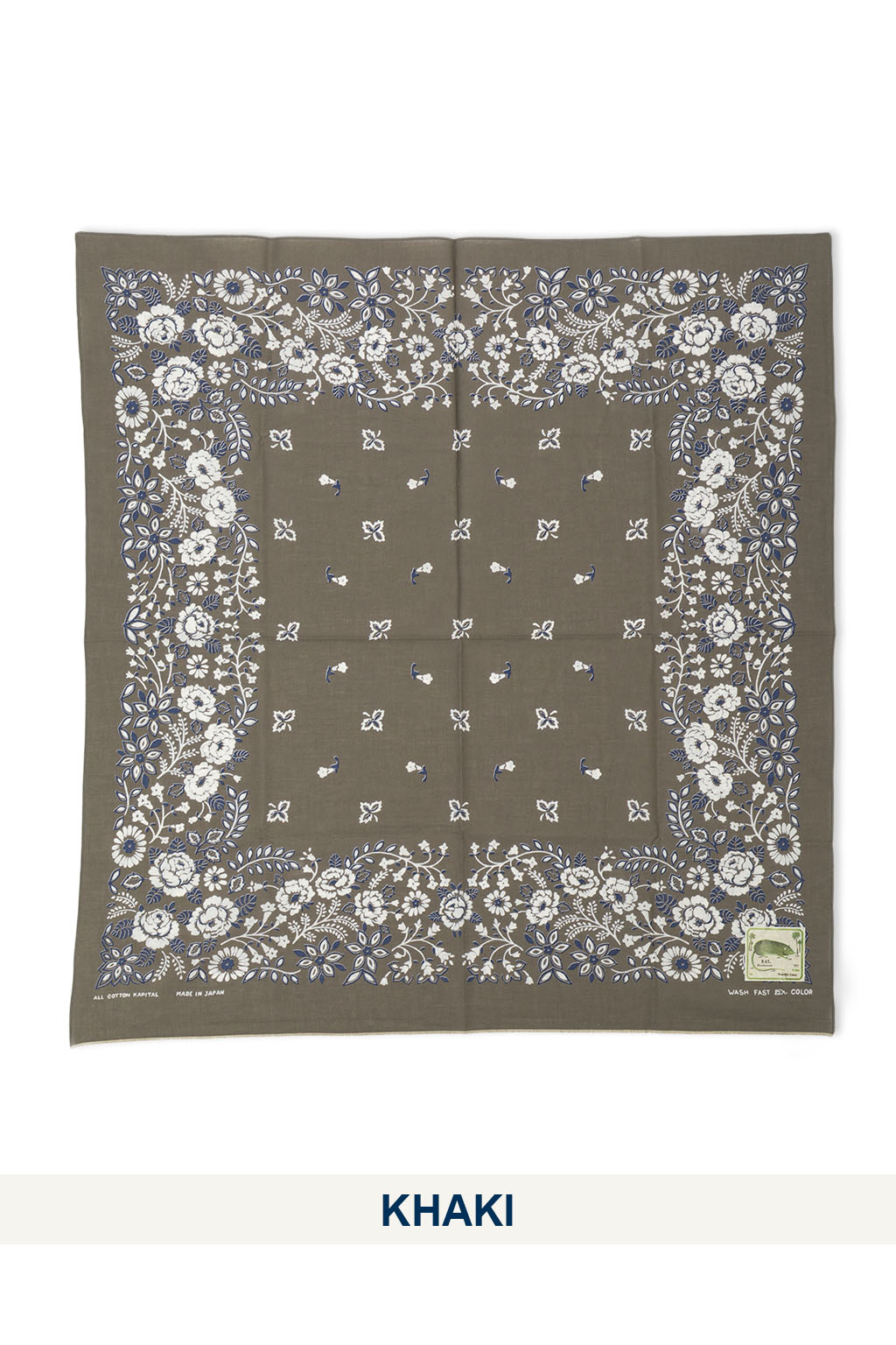 Kapital - Fastcolor Selvedge Bandanna (CHURCHILL GARDEN) 30x30 Large