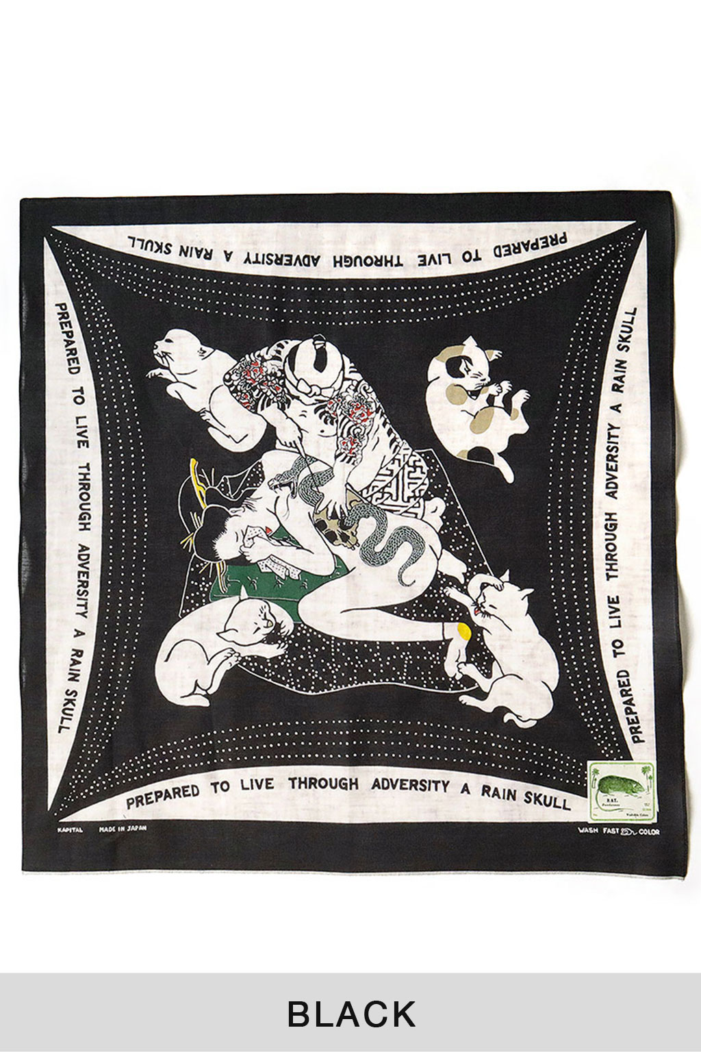 Kapital Fastcolor Selvedge Bandana (RAINSKULL NO WOMAN NO CRY) - 2Colors