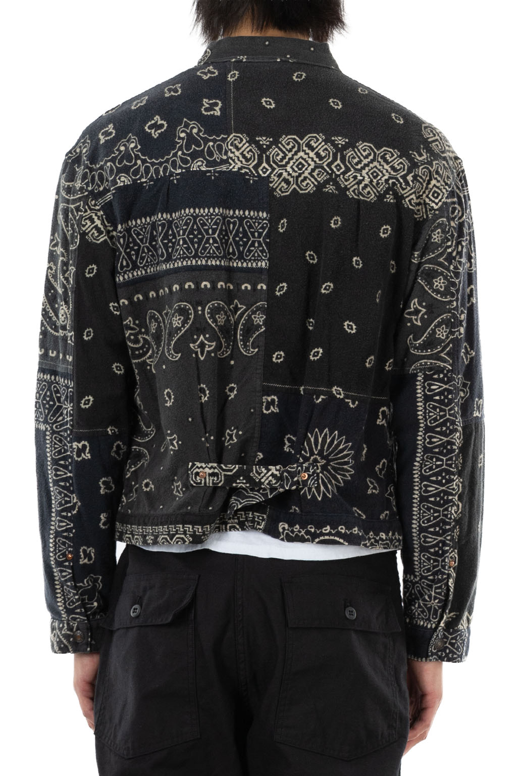 Kapital Flannel Reversible Bandana 1st JKT - Black x Khaki
