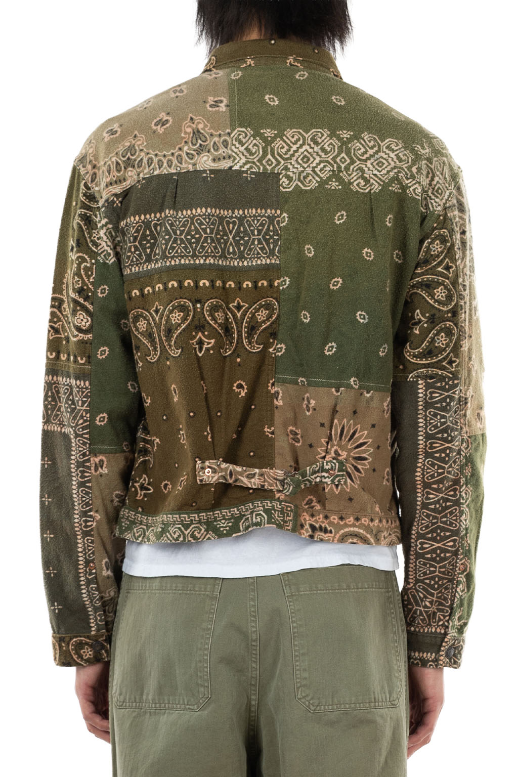 Kapital - Flannel Reversible Bandana 1st JKT - Khaki x Orange