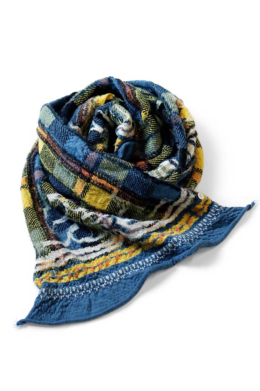 Kapital Fulling Wool HAPPY Scarf Tartan AINU - 2 Colors