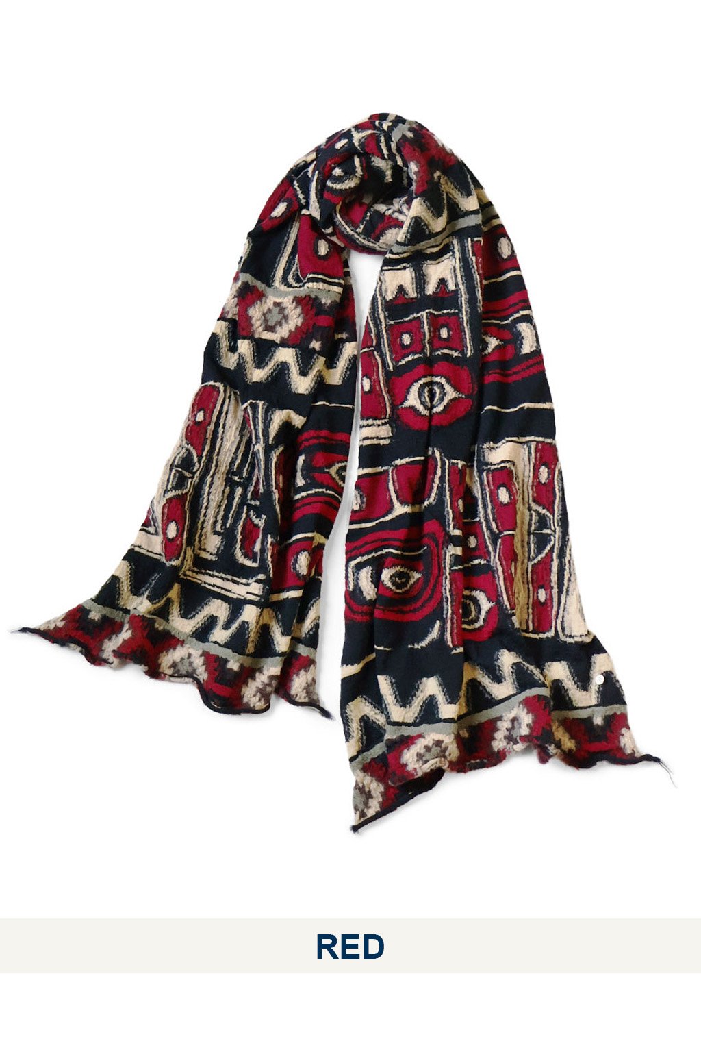 Kapital - Fulling Wool Scarf ALASKA RAVEN - 2 Color Choices