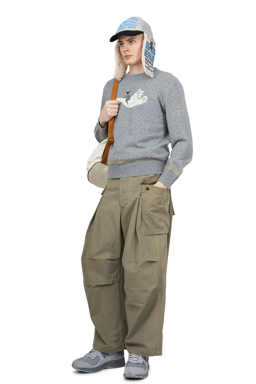 Kapital - Herringbone JUMBO MONKEY Pants - Khaki