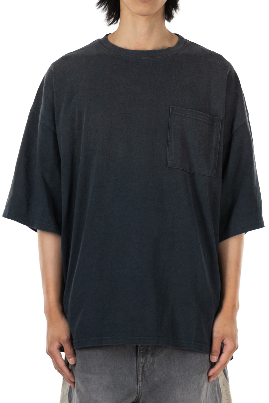 Kapital Jersey 2TONES BIG Pocket T (BONE) - Black x Purple