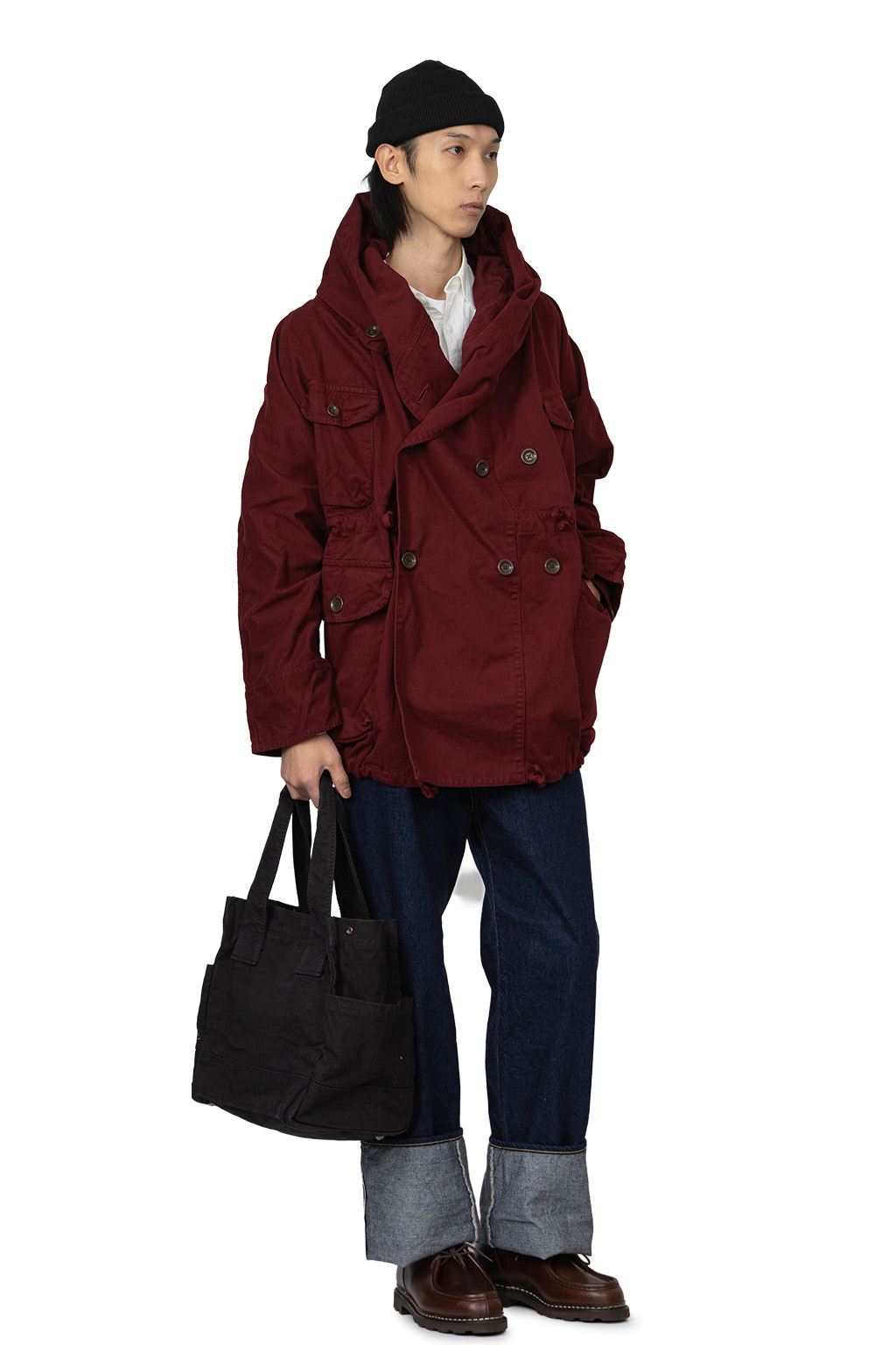 Kapital - KATSURAGI COTTON RING COAT - Burgundy