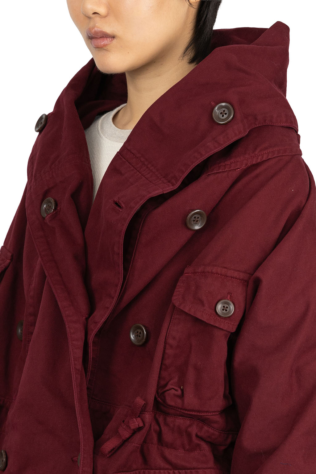 Kapital - KATSURAGI COTTON RING COAT - Burgundy