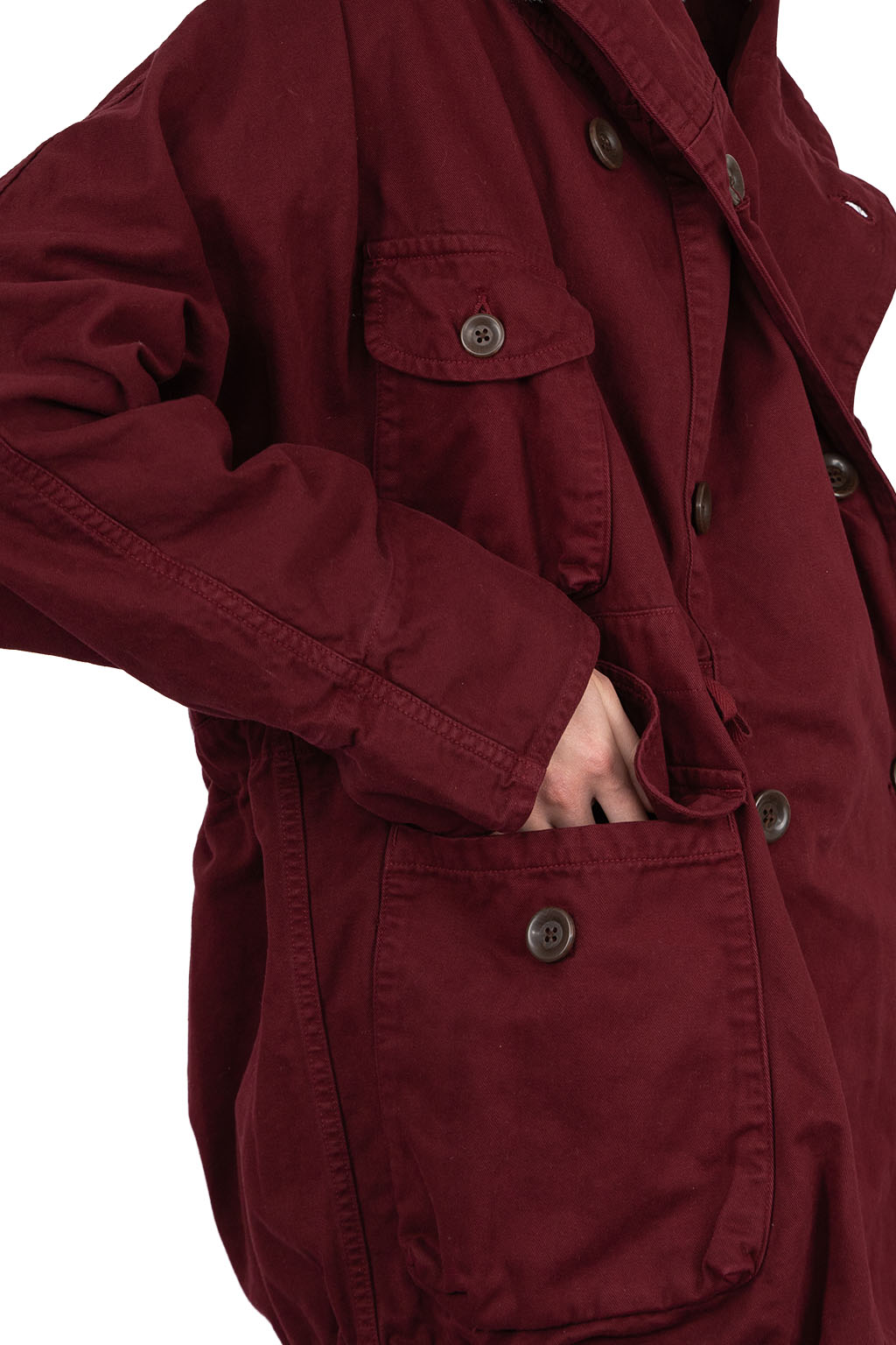 Kapital - KATSURAGI COTTON RING COAT - Burgundy