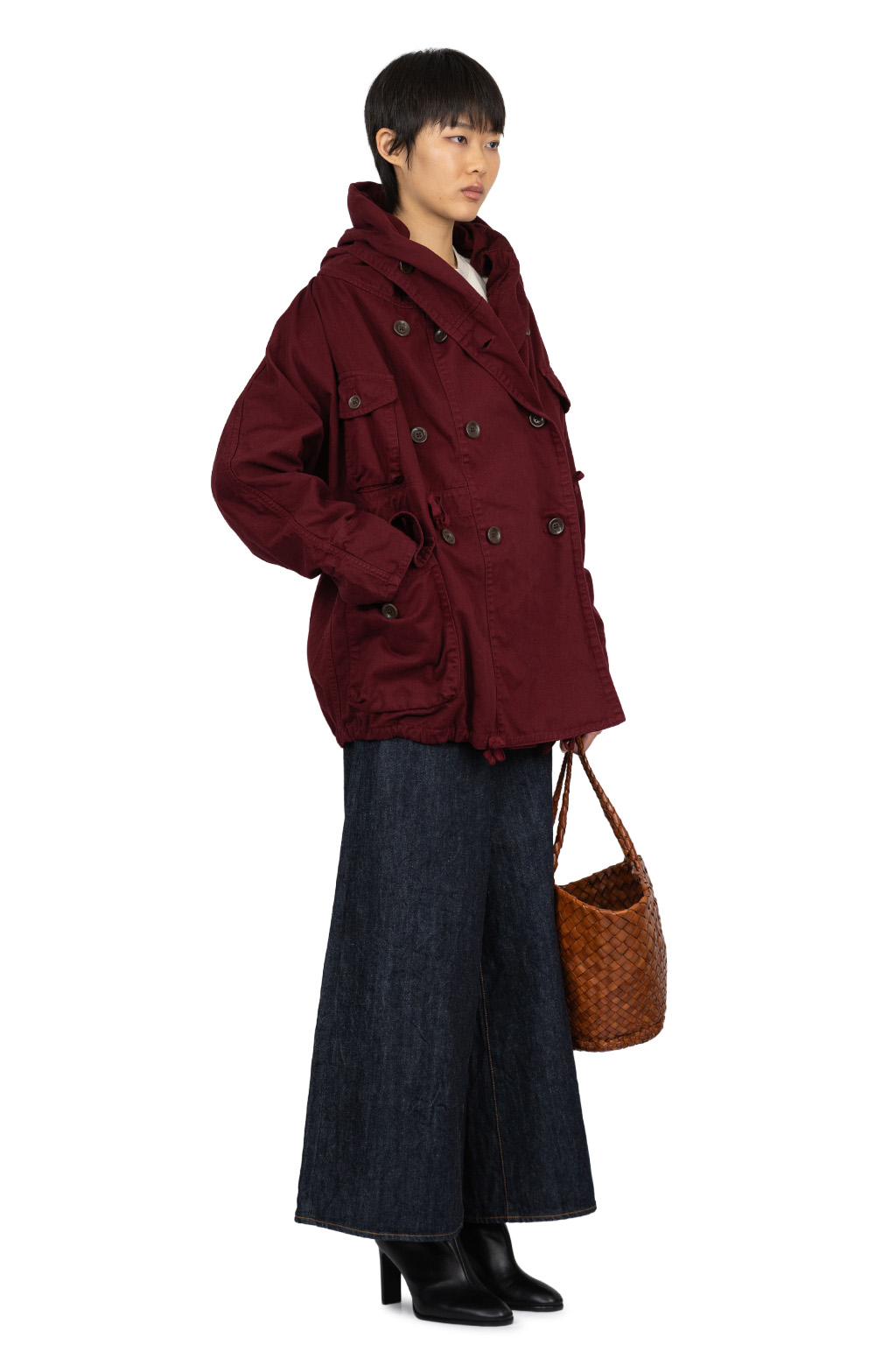 Kapital - KATSURAGI COTTON RING COAT - Burgundy