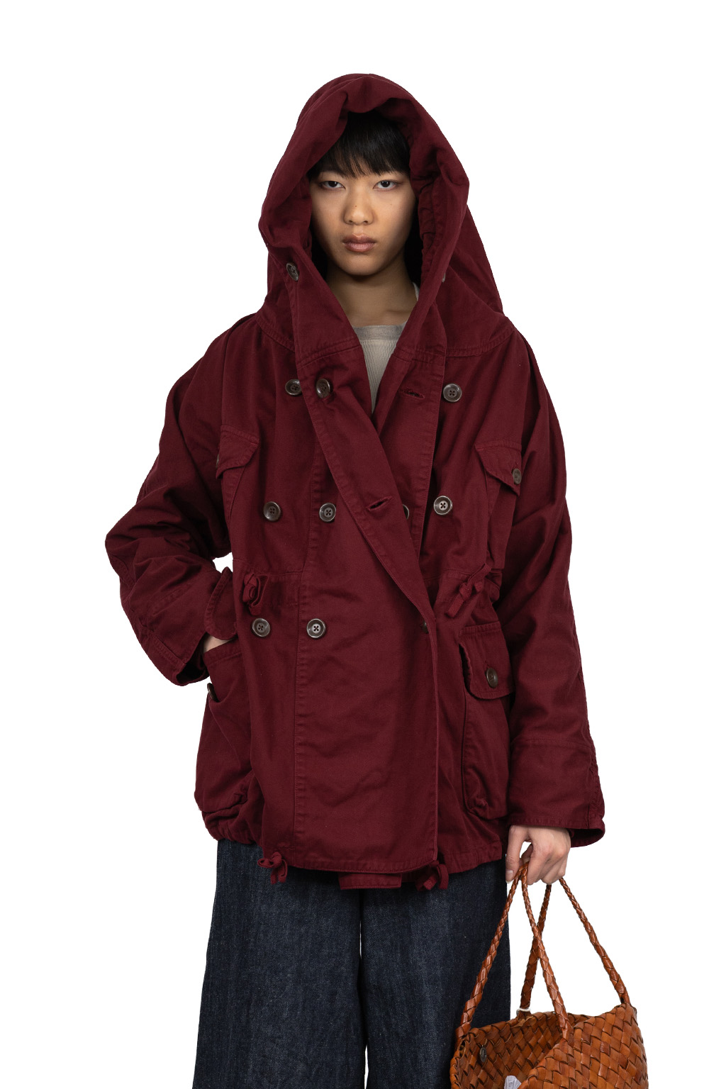 Kapital - KATSURAGI COTTON RING COAT - Burgundy