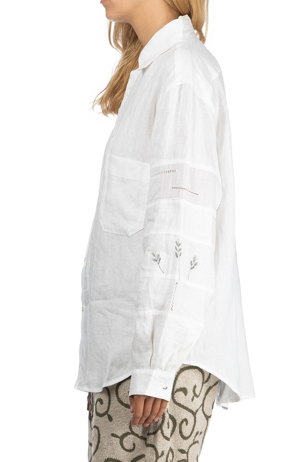 Kapital Linen Drawn Work Hippie Sleeve Shirt