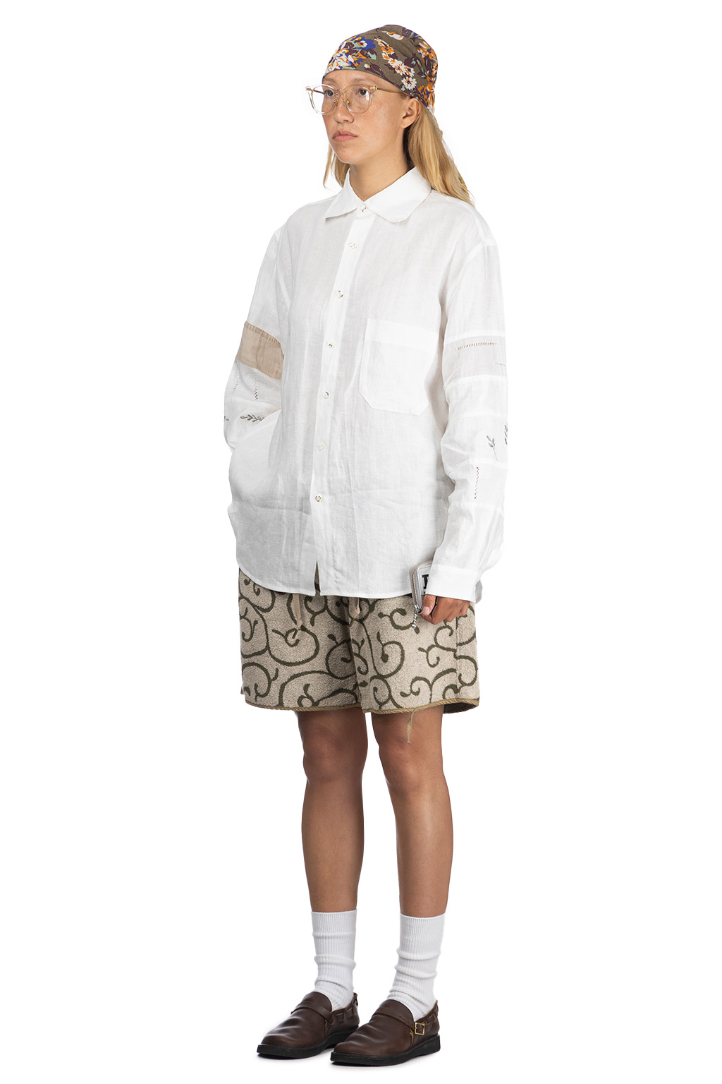 Kapital Linen Drawn Work Hippie Sleeve Shirt