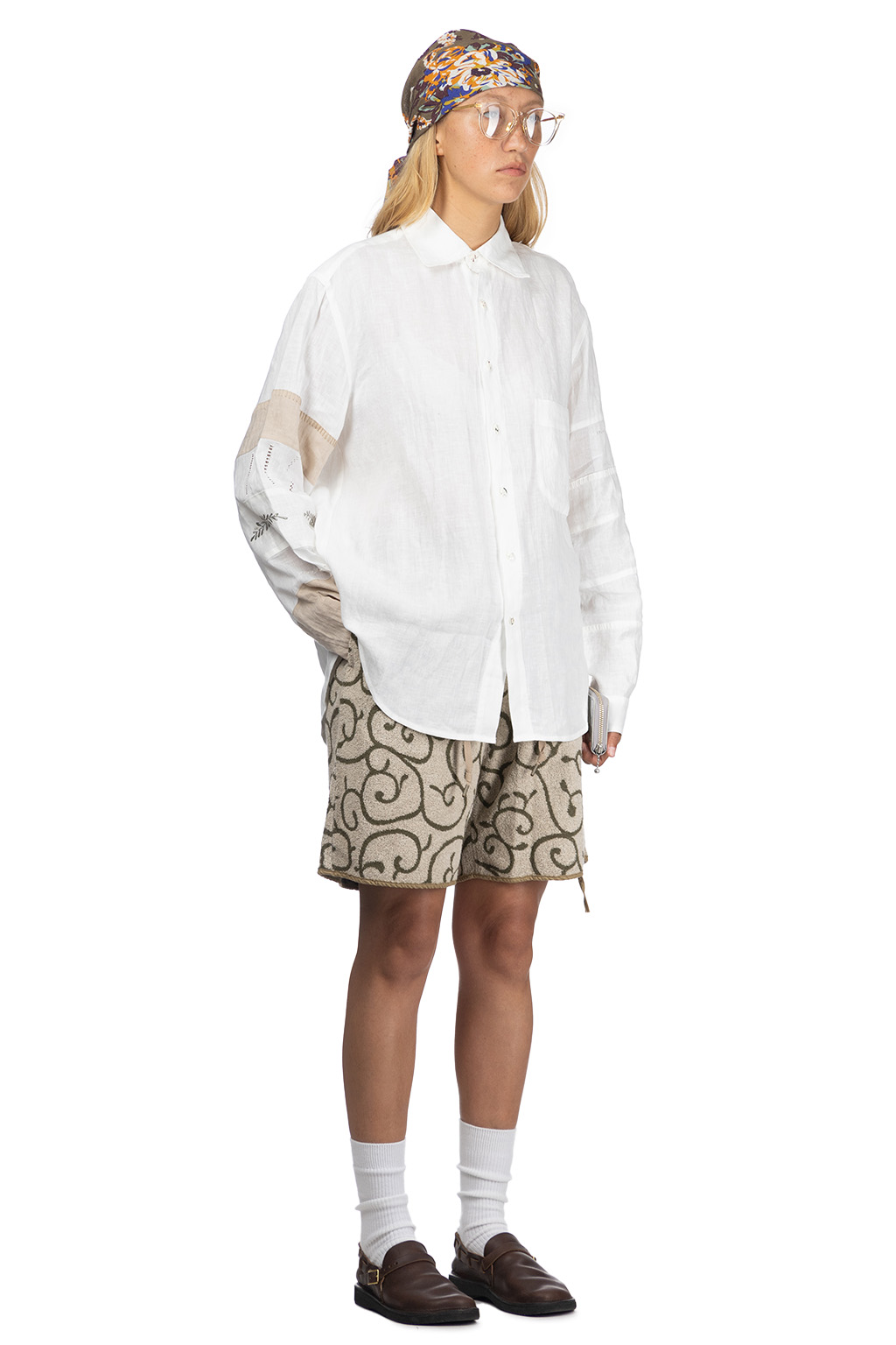 Kapital Linen Drawn Work Hippie Sleeve Shirt
