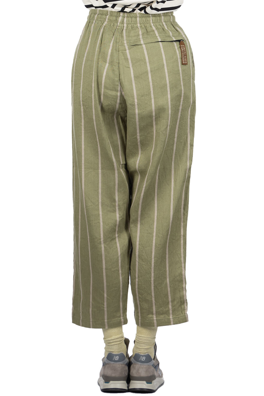 Kapital - Linen PHILLIES Stripe EASY Pants - Khaki