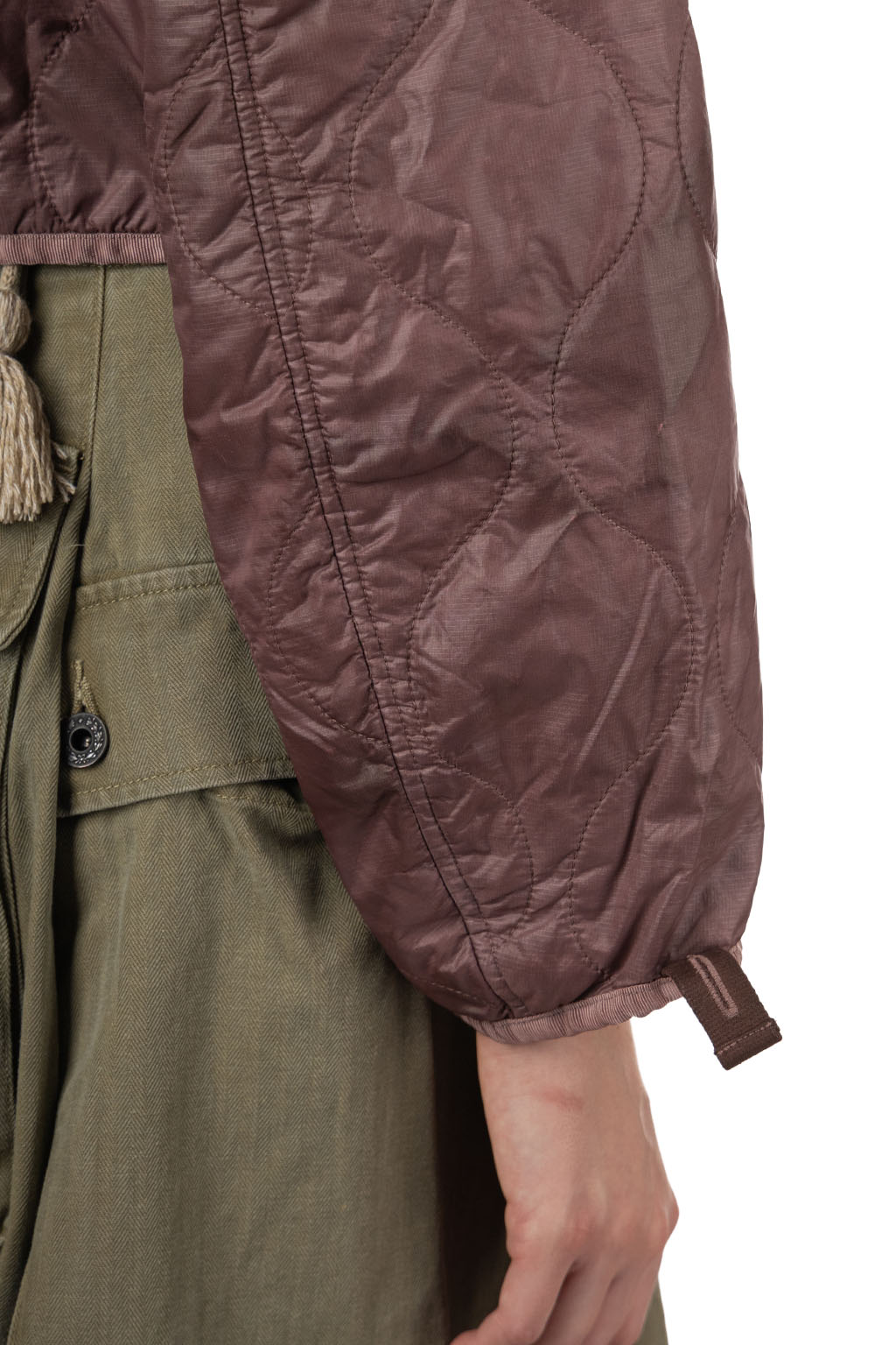 Kapital - Nylon Quilting Dip-Dye Lining Cropped Bolero - Enji