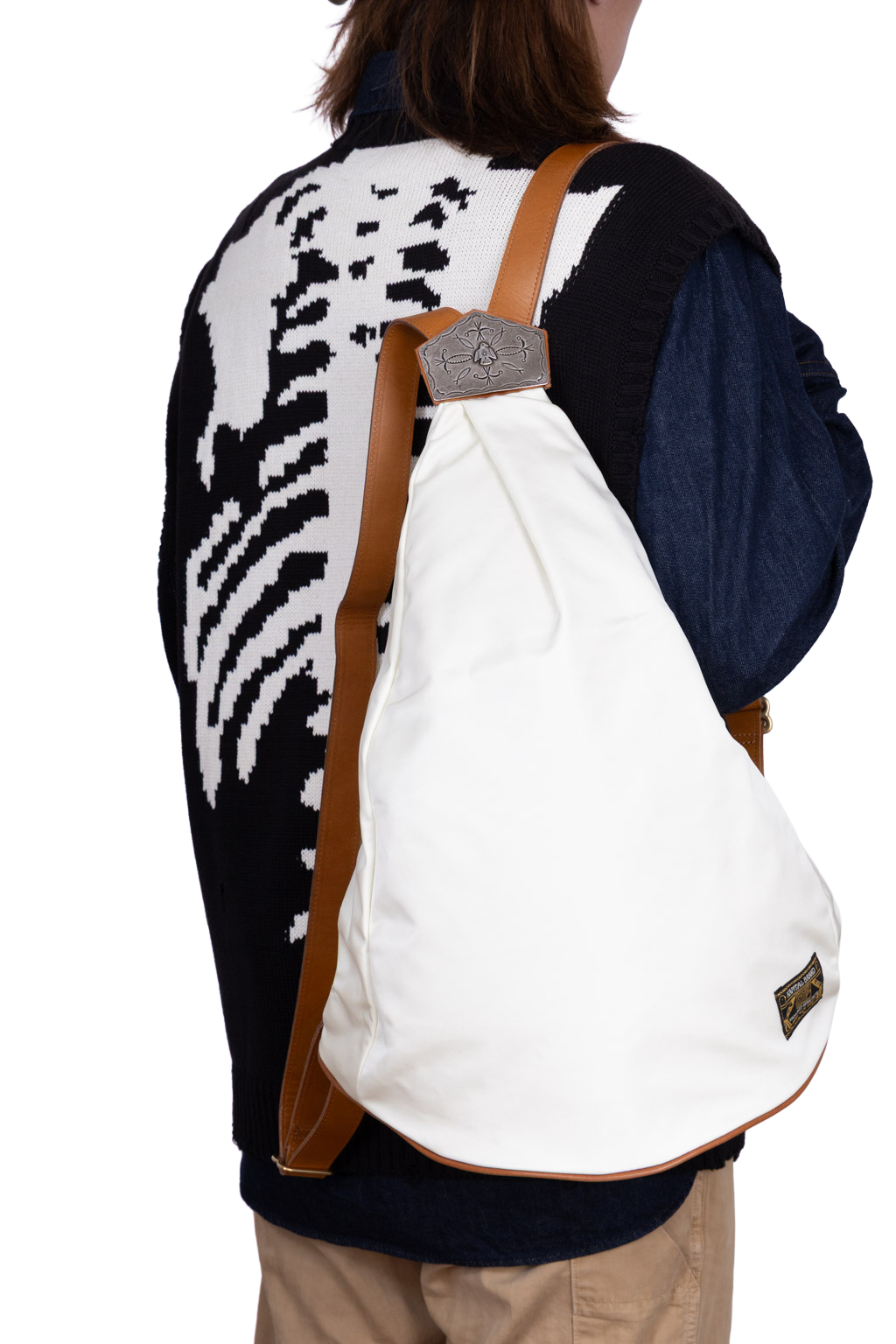 Kapital - Nylon x Leather HARVEY MEDICINE Rucksack - White