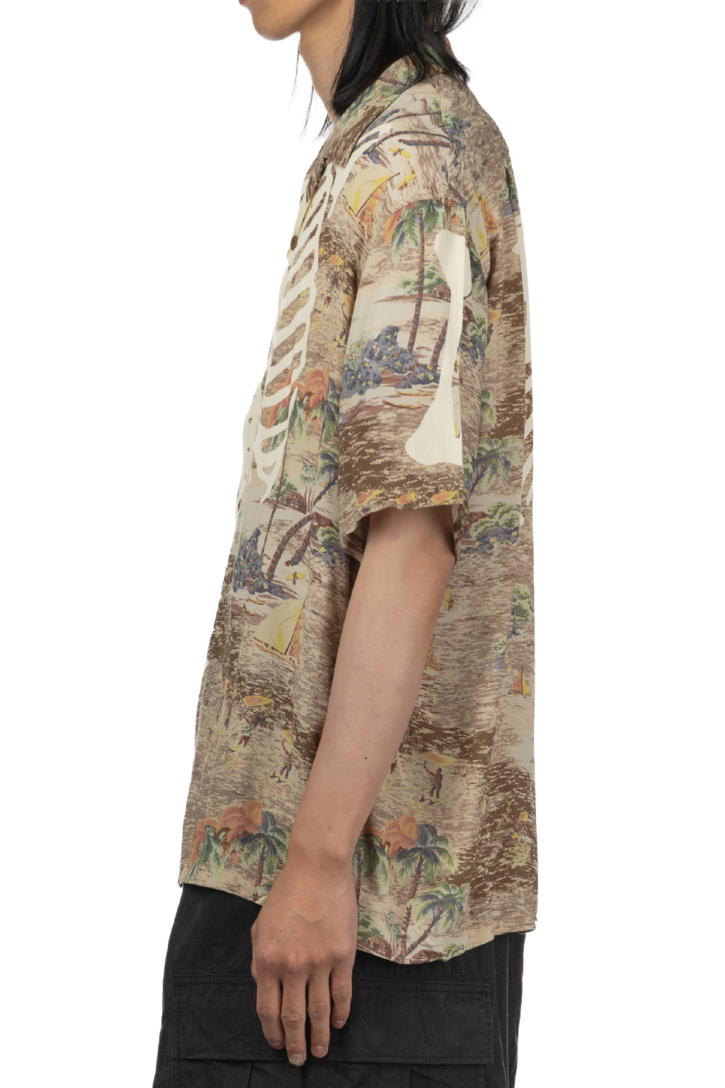Kapital Rayon KAMEKAMEHA BONE Aloha Shirt - Brown