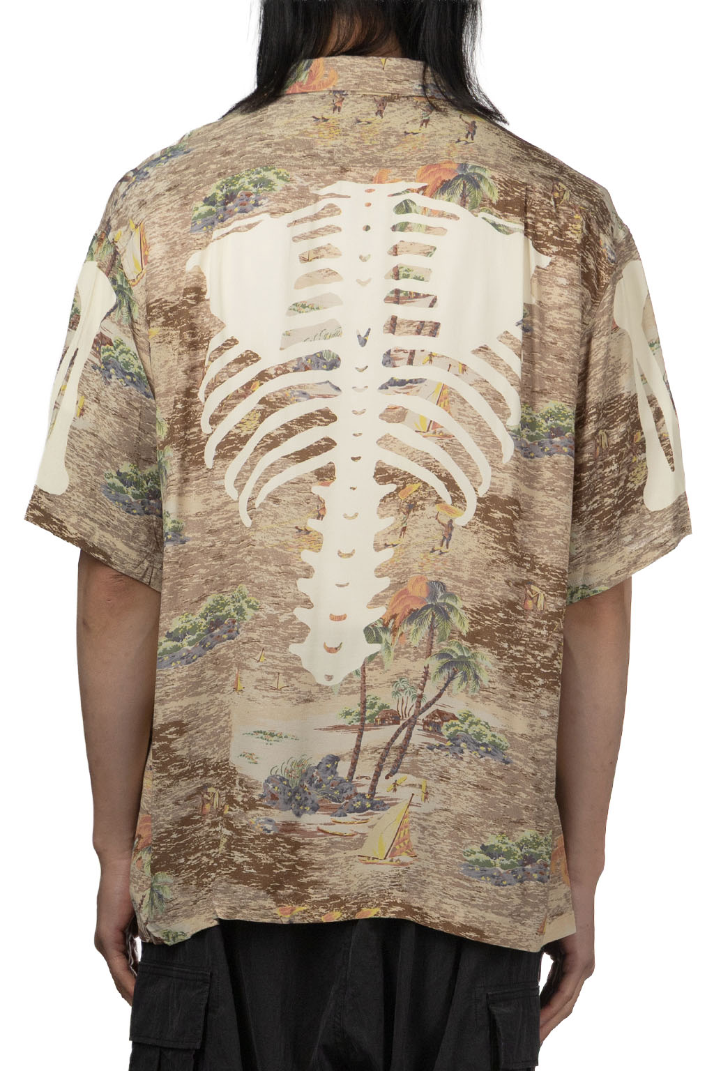 Kapital Rayon KAMEKAMEHA BONE Aloha Shirt - Brown