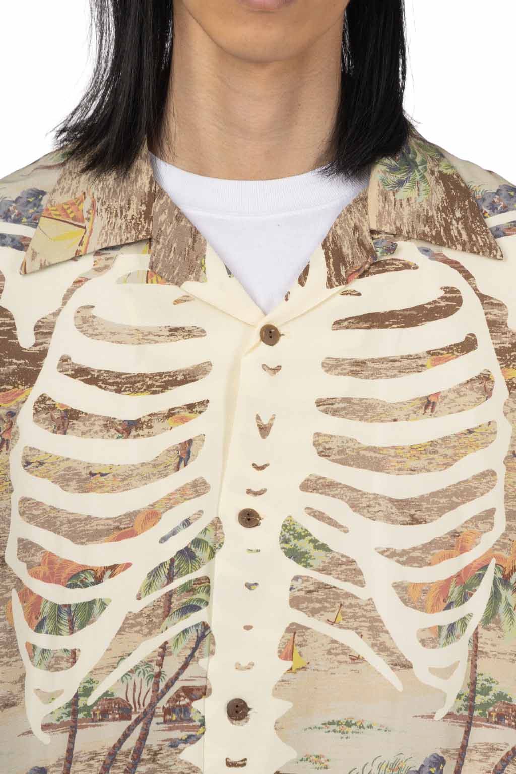 Kapital Rayon KAMEKAMEHA BONE Aloha Shirt - Brown