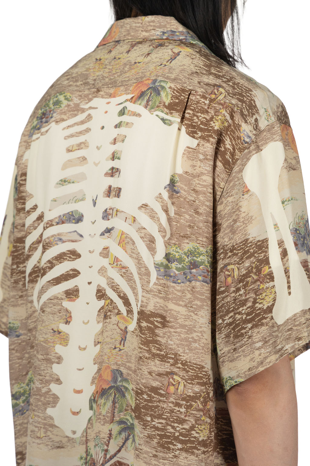 Kapital Rayon KAMEKAMEHA BONE Aloha Shirt - Brown