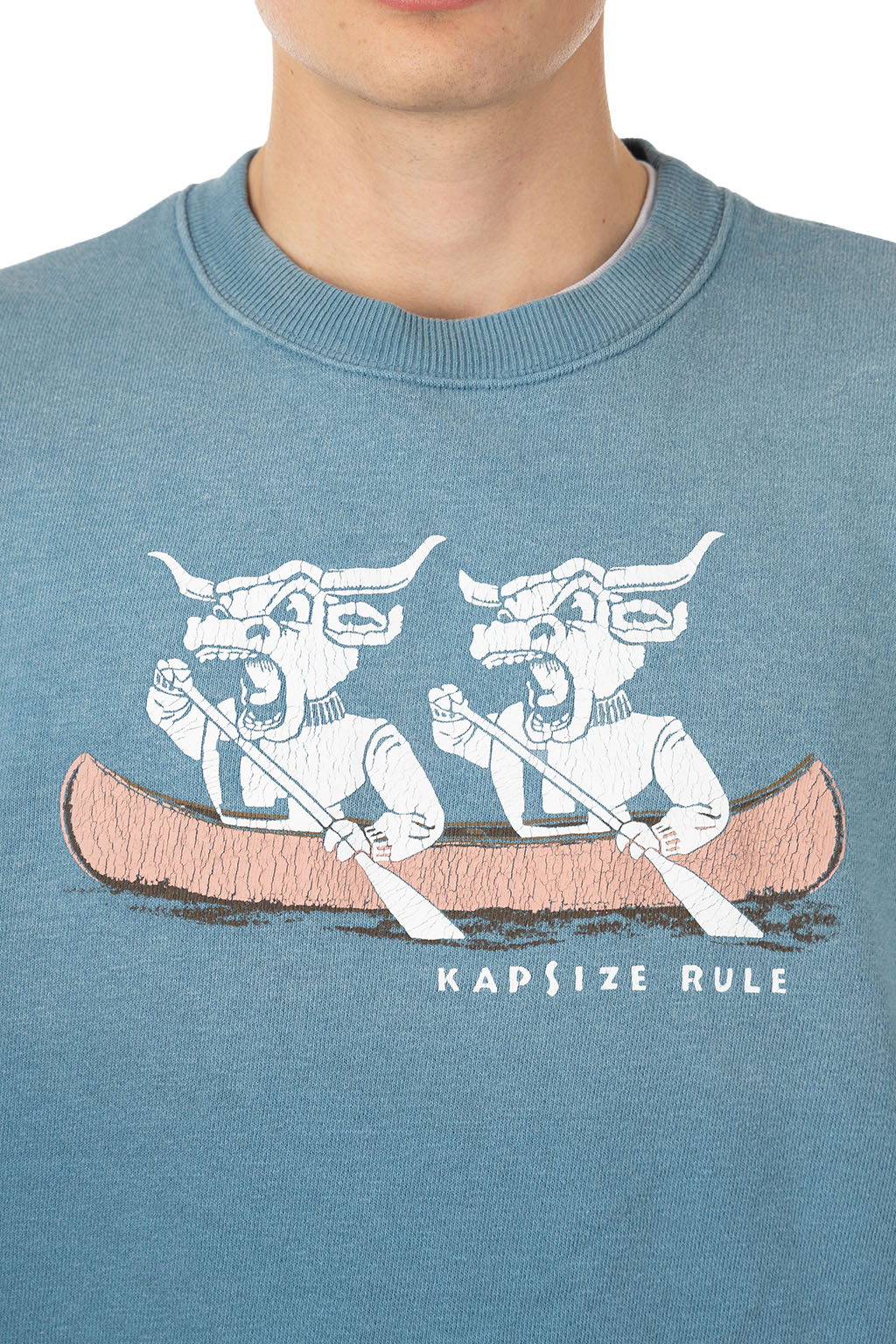 Kapital - SWT Knit Crew SWT("L" LONGHORN) - Turquoise