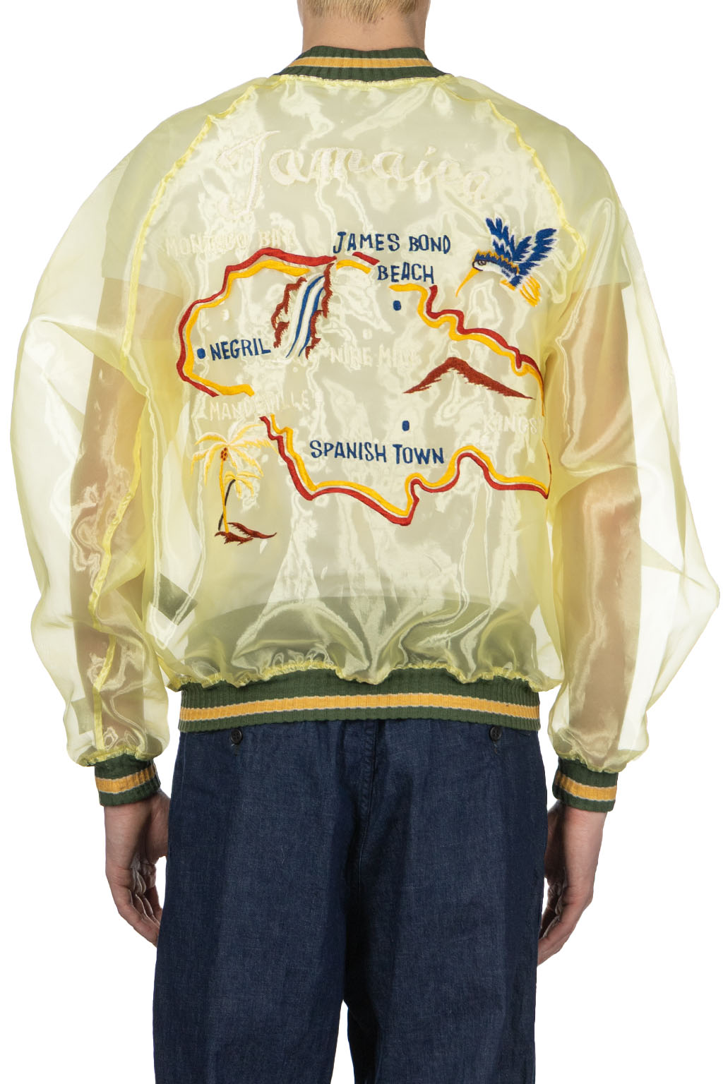 Kapital - Sheer Pearl Mosquito Guard Souvenir Jacket Jamaica - Yellow