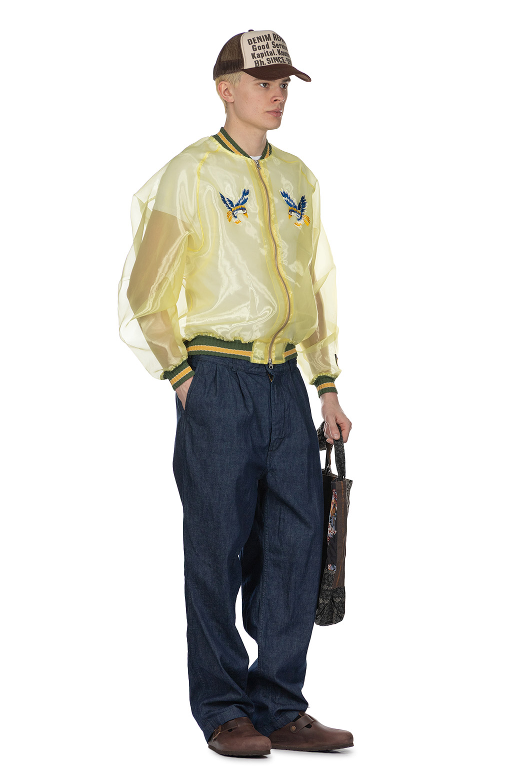 Kapital - Sheer Pearl Mosquito Guard Souvenir Jacket Jamaica - Yellow