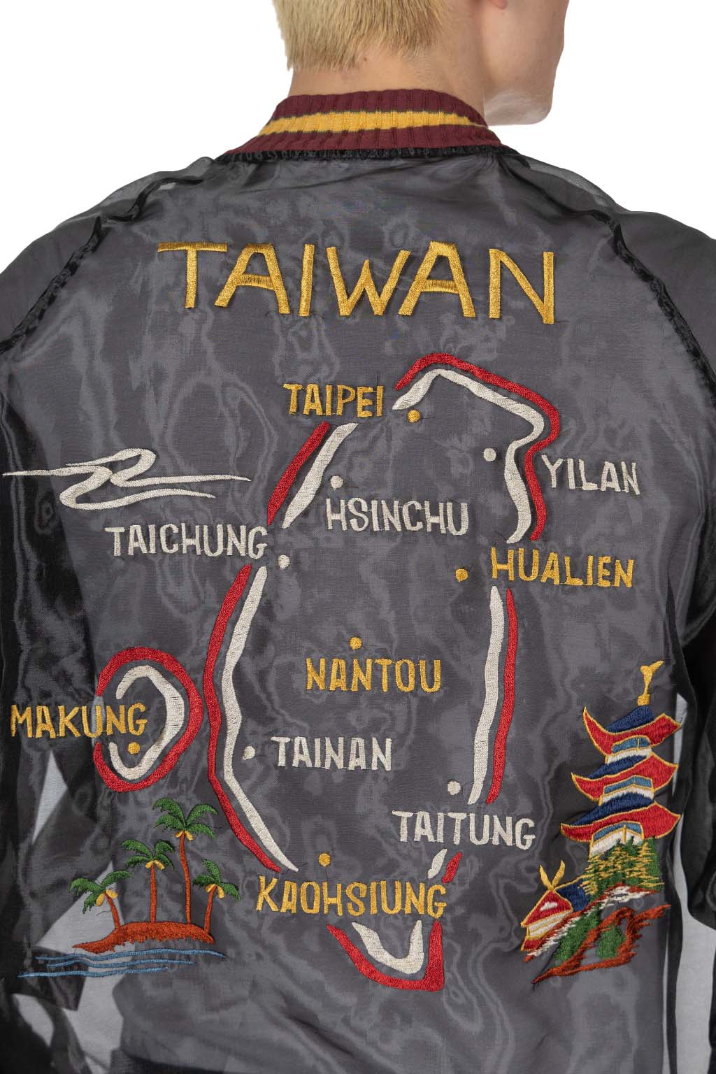 Kapital - Sheer Pearl Mosquito Guard Souvenir Jacket Taiwan - Black