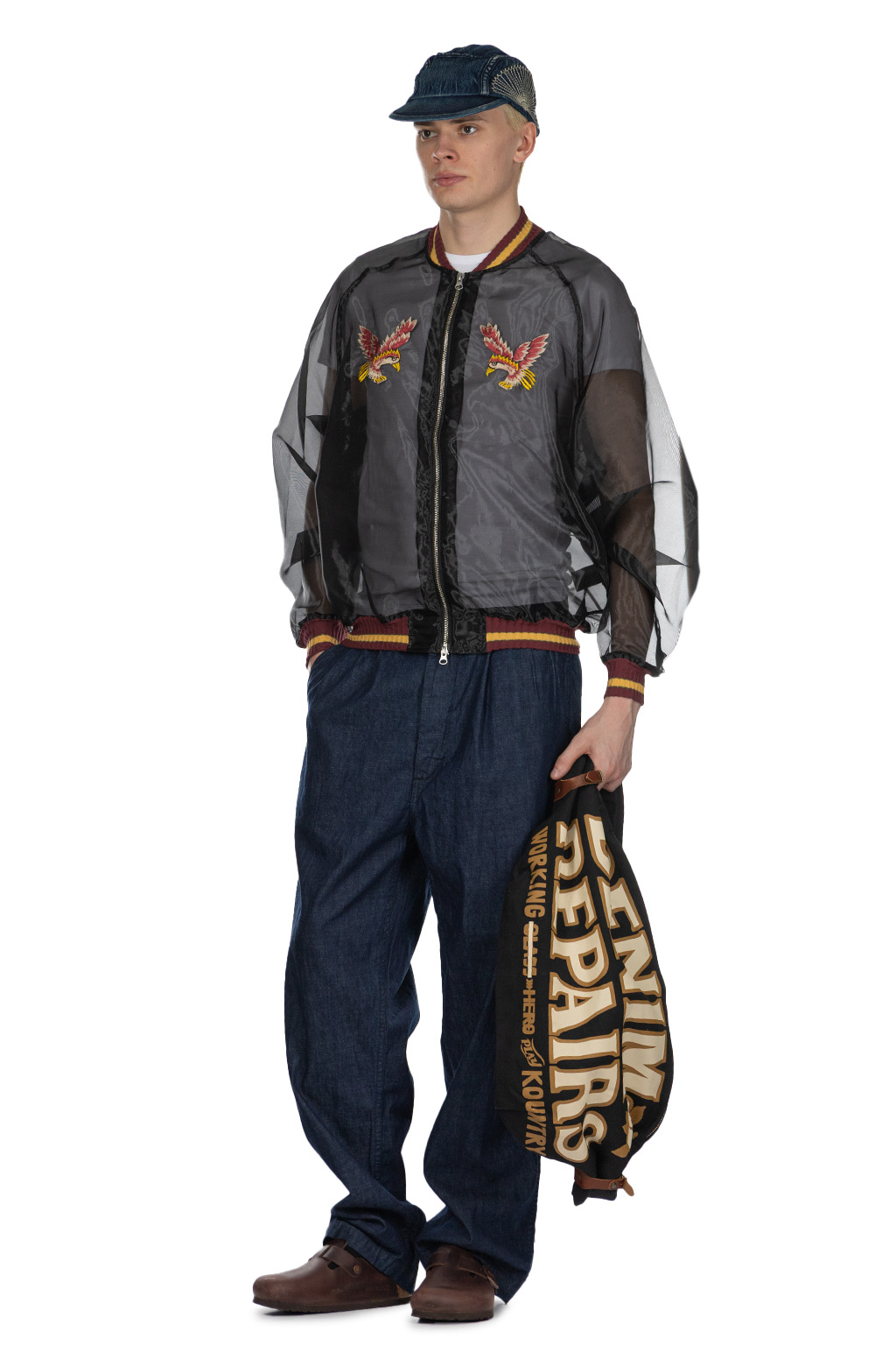 Kapital - Sheer Pearl Mosquito Guard Souvenir Jacket Taiwan - Black