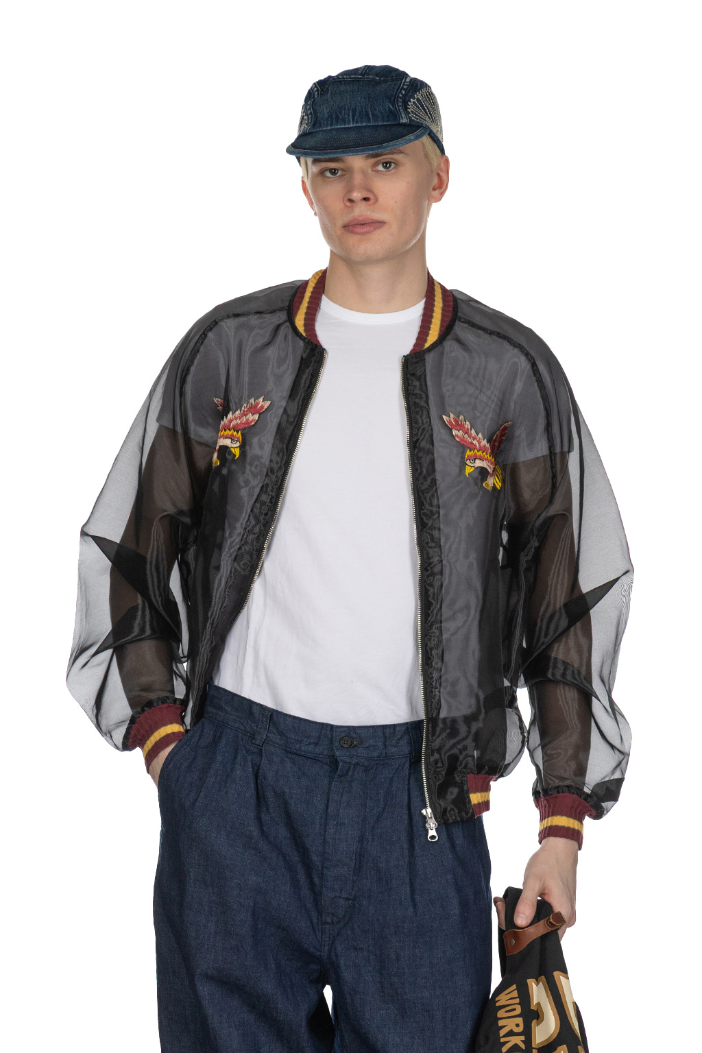 Kapital - Sheer Pearl Mosquito Guard Souvenir Jacket Taiwan - Black