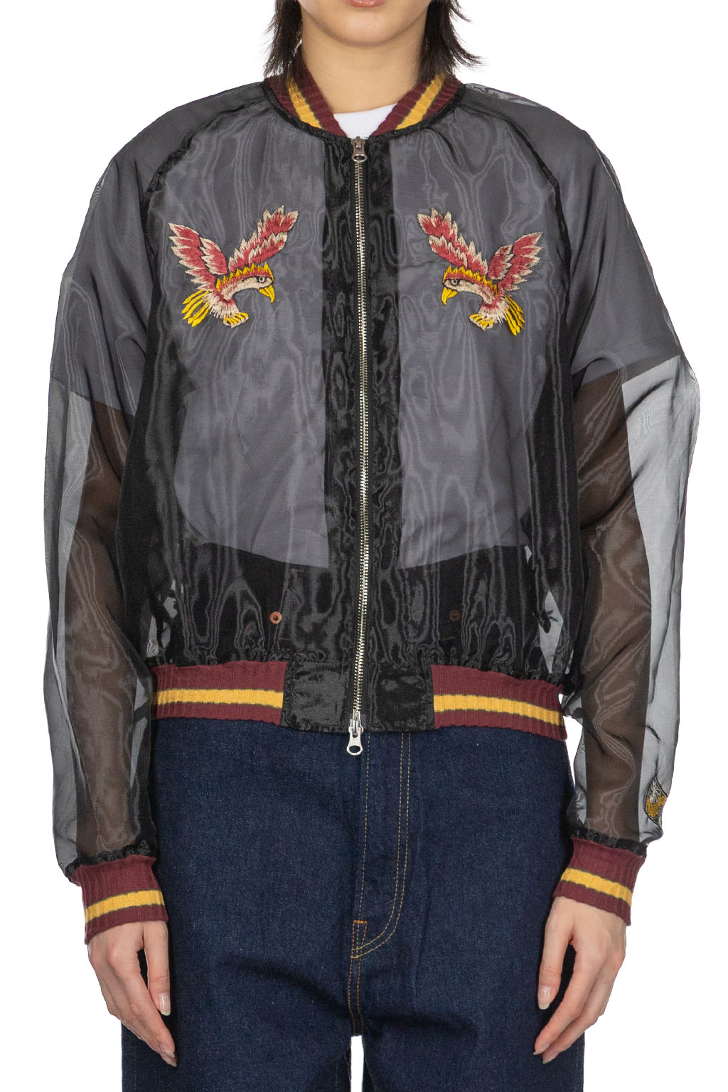 Kapital - Sheer Pearl Mosquito Guard Souvenir Jacket Taiwan - Black