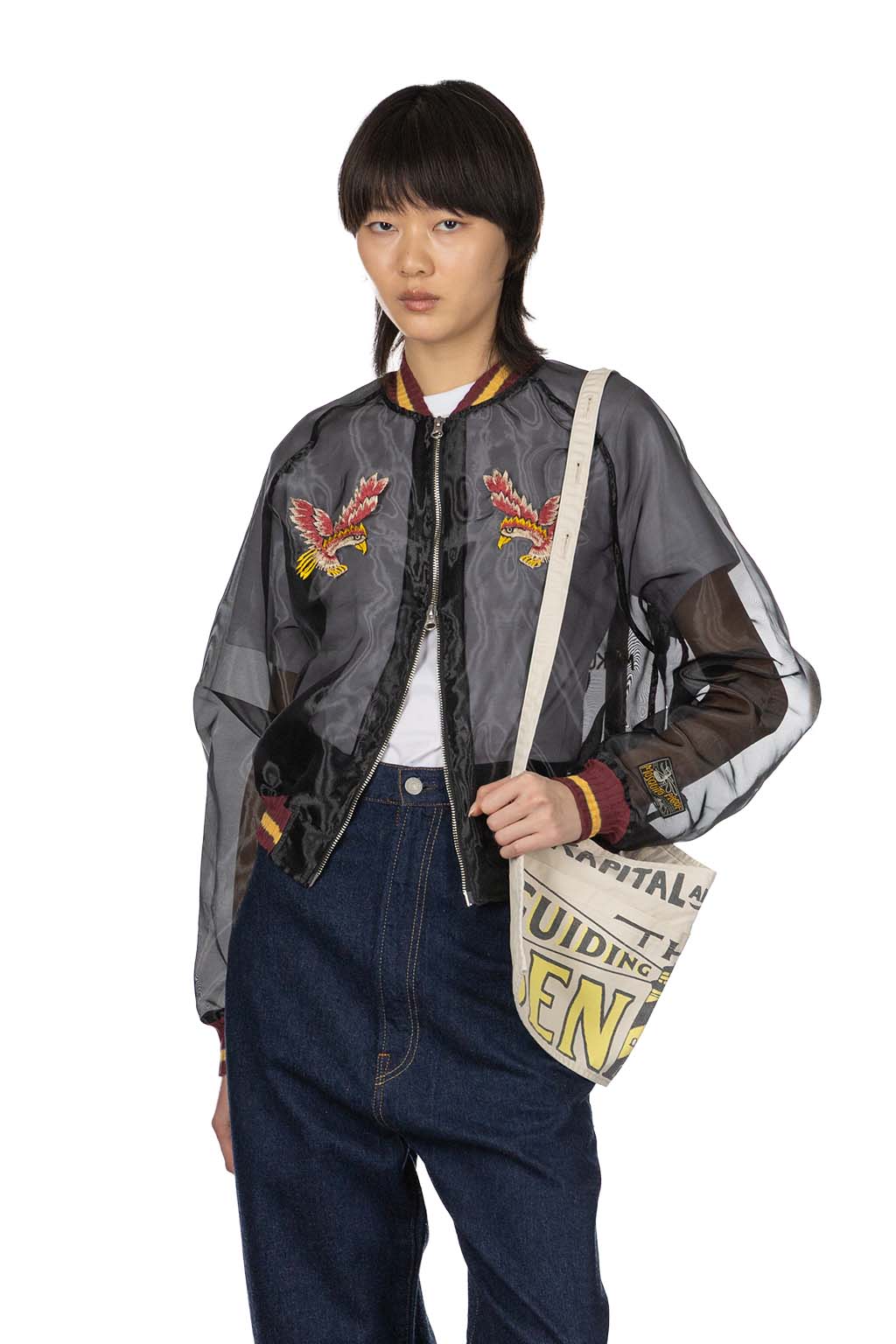 Kapital - Sheer Pearl Mosquito Guard Souvenir Jacket Taiwan - Black