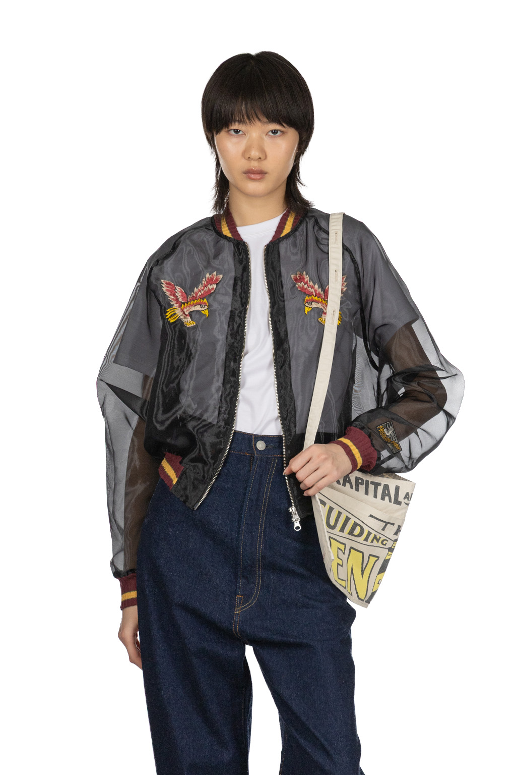 Kapital - Sheer Pearl Mosquito Guard Souvenir Jacket Taiwan - Black