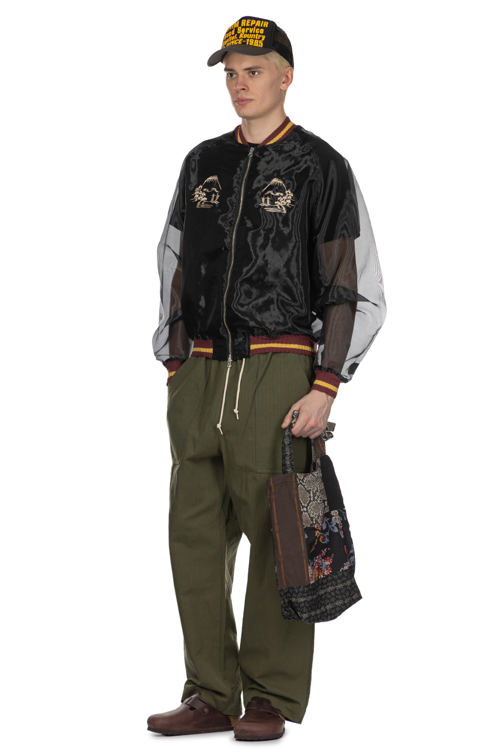 Kapital - Sheer Pearl Mosquito Guard Souvenir Jacket - Tiger - Black