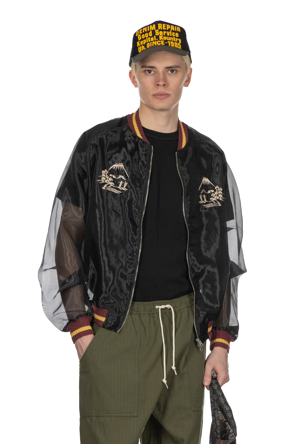 Kapital - Sheer Pearl Mosquito Guard Souvenir Jacket - Tiger - Black
