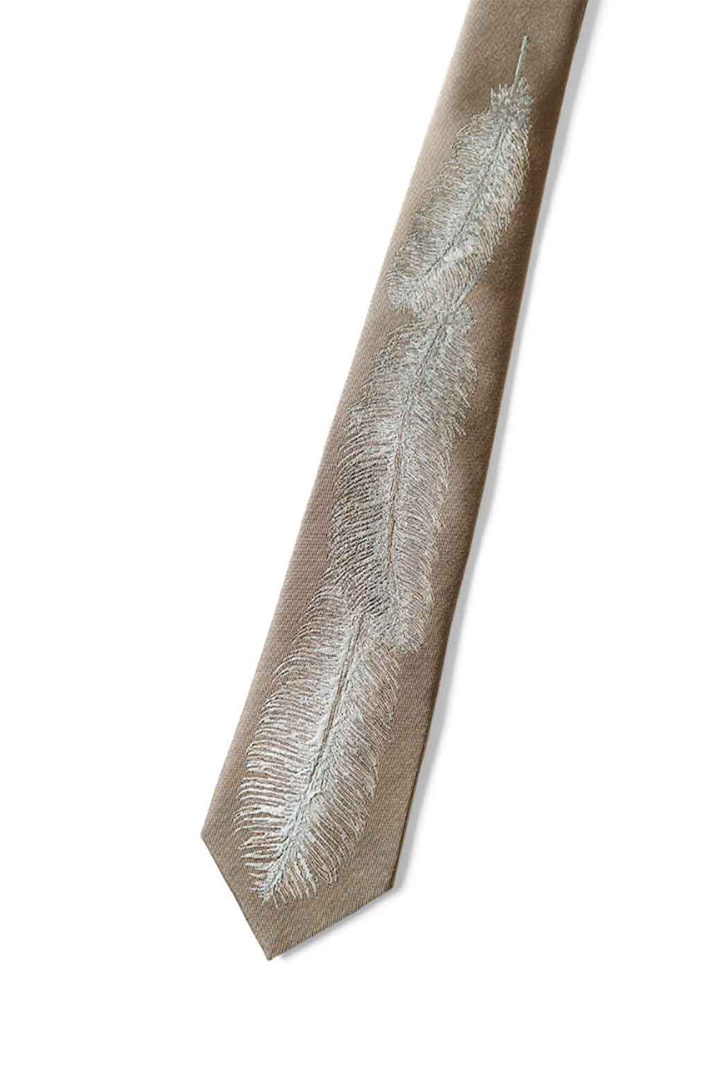 Kapital - Silk Twill Feather Tie - 2 Color Choices