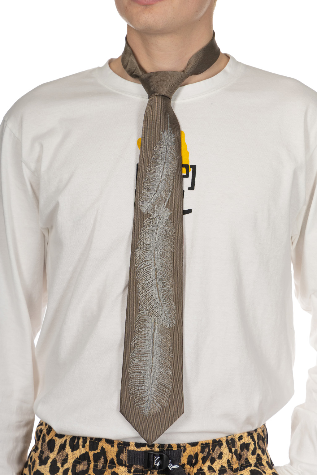 Kapital - Silk Twill Feather Tie - 2 Color Choices